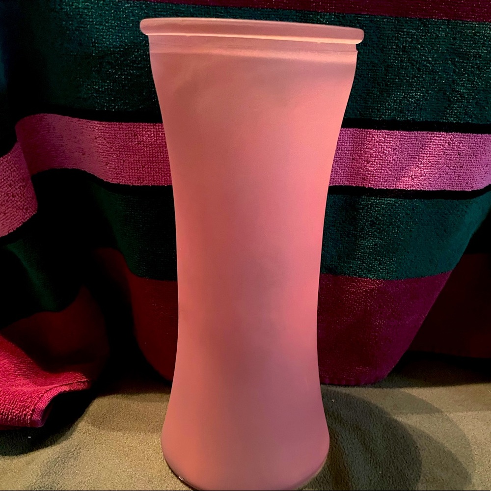Heavy Clear Base 10 Inch Frosted Pink Glass Base